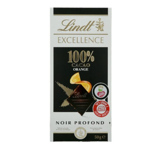 Lindt Excellence Dark Chocolate 100% Cocoa Orange