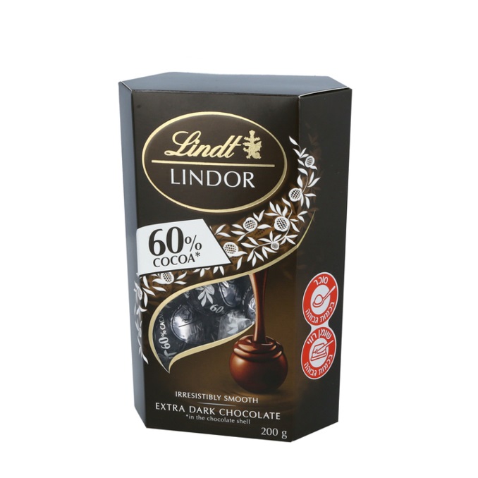 Lindt Lindor Extra Dark Chocolate 200 Grams From Israel Kosher Certified Snack And Food 5828