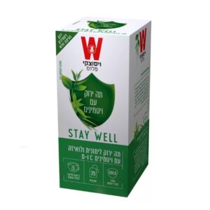 Wissotzky Tea Plus Stay Well Green Tea With Vitamins C & D Lemongrass & Verbena Flavor