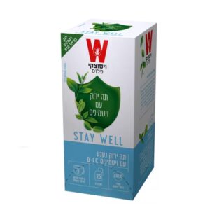 Wissotzky Tea Plus Stay Well Green Tea With Vitamins C & D Spearmint Flavor