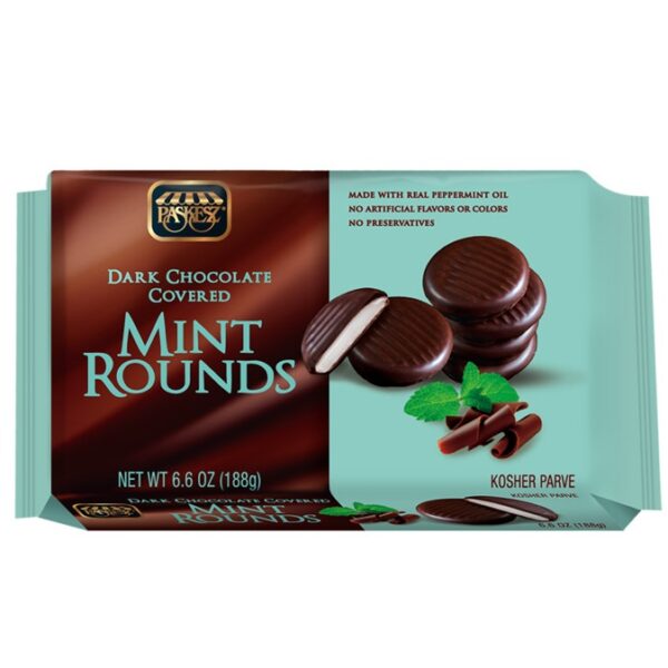 Paskezs Dark Chocolate Covered Mint Rounds