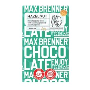 Max Brenner Milk Chocolate Bar Filled With Hazelnut Cream & Pieces