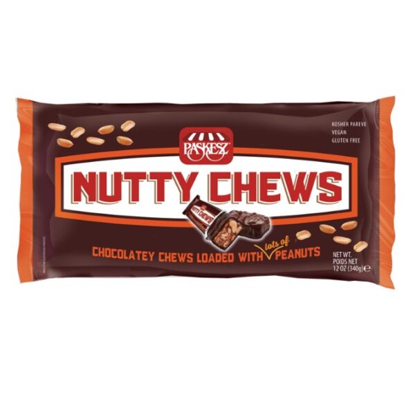 Paskezs Nutty Chews Chocolate Bars Dark Chocolate Peanuts