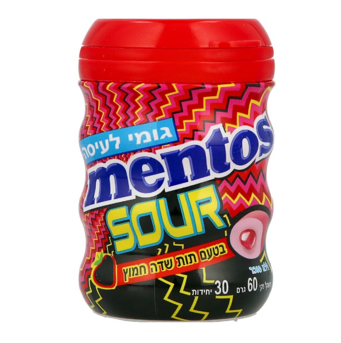Mentos Sugar Free Gum Sour Strawberry Flavor