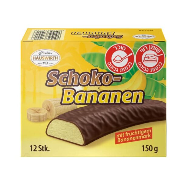 Hauswirth Schoko Bananen Chocolate Covered Banana Cream 12 Sticks 150 Grams
